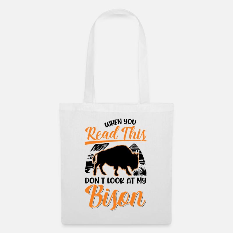 Büffel Geschenk Bison Buffallo Wasserbüffel - Stoffbeutel - Weiß