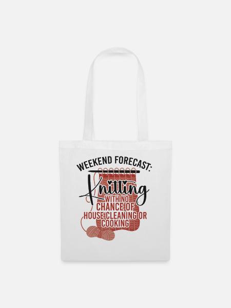 Knitting Knitter Weekend Forecast: - Stoffbeutel - Weiß