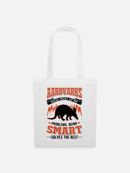 Erdferkel Geschenk Aardvark - Stoffbeutel - Weiß