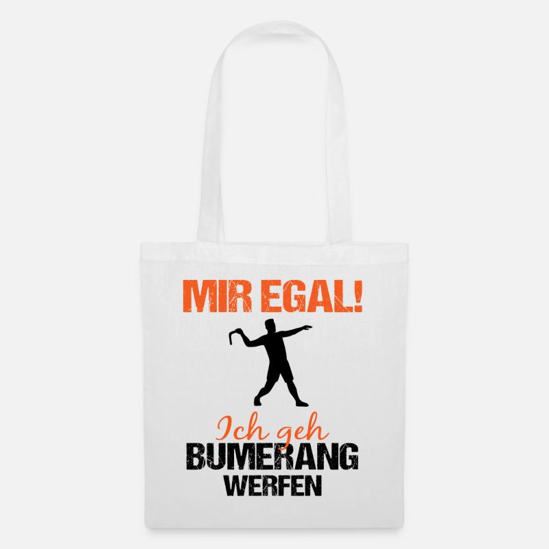 Bumerang Werfen Lustiger Spruch Geschenk - Stoffbeutel - Weiß
