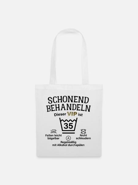 35. Geburtstag Schonend Behandeln 35 VIP ist 35 - Stoffbeutel - Weiß