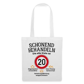 20. Geburtstag Schonend Behandeln Alte Kiste 20 - Stoffbeutel - Weiß - Vorne