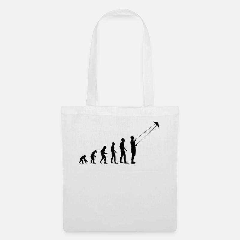 Drachenfliegen Evolution Drachensteigen Geschenk - Stoffbeutel - Weiß