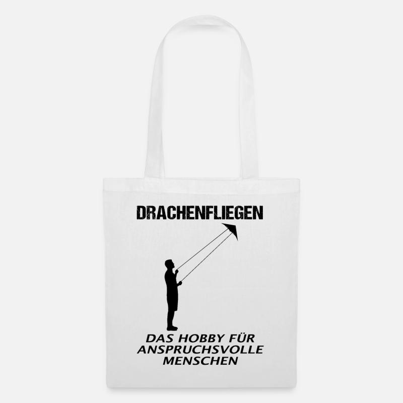 Drachenfliegen Spruch Drachensteigen Geschenk - Stoffbeutel - Weiß