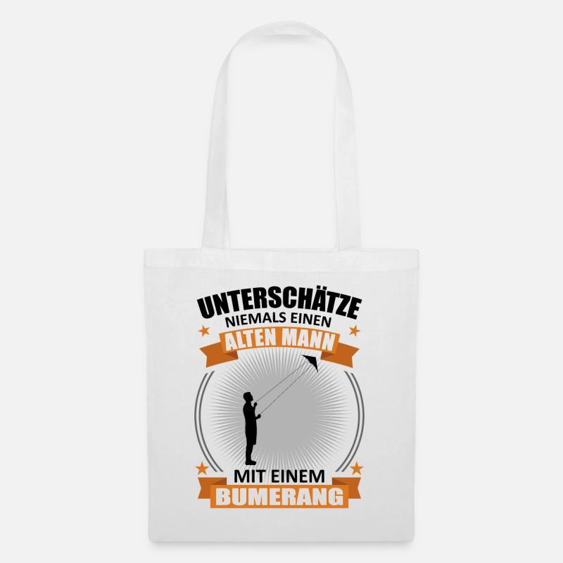 Drachenfliegen Alter Mann Spruch Geschenk - Stoffbeutel - Weiß