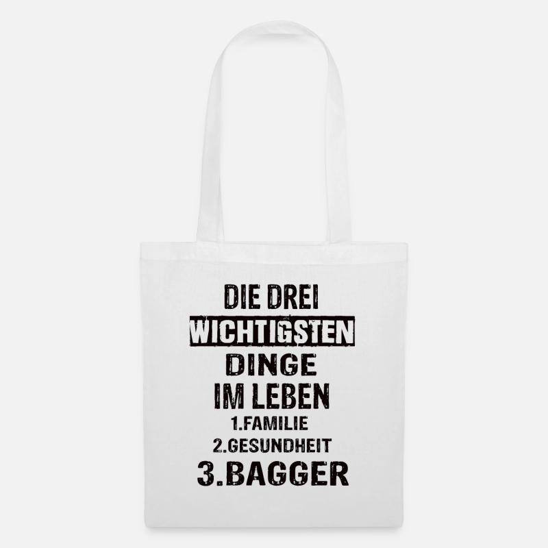 Bagger - Stoffbeutel - Weiß