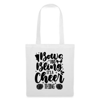Bows And Bling It's A Cheer Squad Cheerleader - Stoffbeutel - Weiß - Vorne