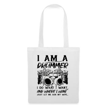 Funny Drum Player Drummer Musician - Tote Bag - white - Front