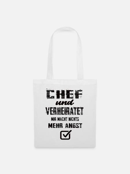 Chef und Verheiratet - Stoffbeutel - Weiß