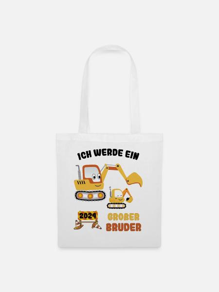 Ich Werde Großer Bruder 2024 - Stoffbeutel - Weiß