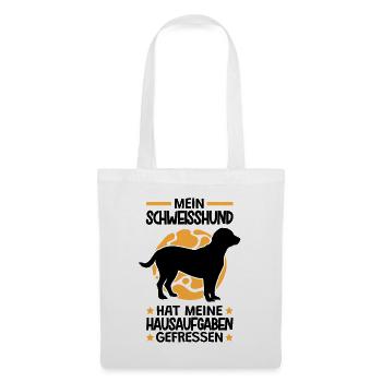 Hannoverscher Schweißhund Hausaufgaben gefressen - Stoffbeutel - Weiß - Vorne
