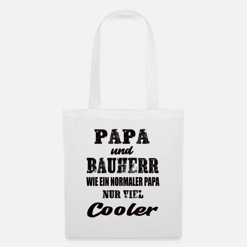 Papa und Bauherr - Stoffbeutel - Weiß