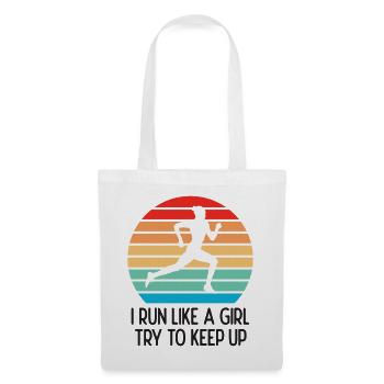 Marathon - Je cours comme une fille. Essayez de suivre. - Sac en tissu - blanc - Devant