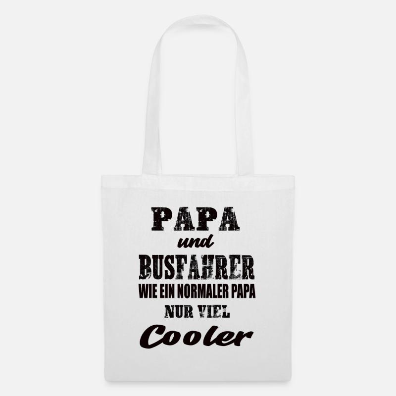 Papa und Busfahrer - Stoffbeutel - Weiß