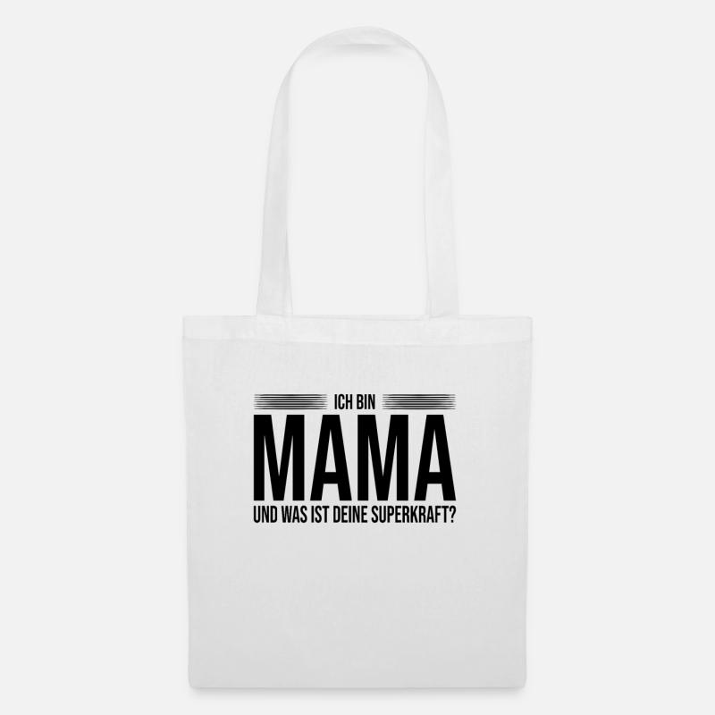Mama Superkraft Spruch - Stoffbeutel - Weiß