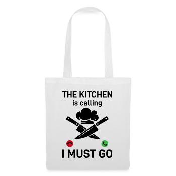 The Kitchen Is Calling I Must Go Kitchen Chefs Coo - Stoffbeutel - Weiß - Vorne