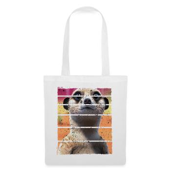 Meerkat Cute Mongoose Motif Retro Vintage - Tote Bag - white - Front