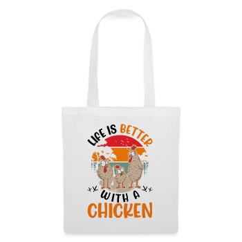 Life is better with chickens farmer chickens - Tote Bag - white - Front