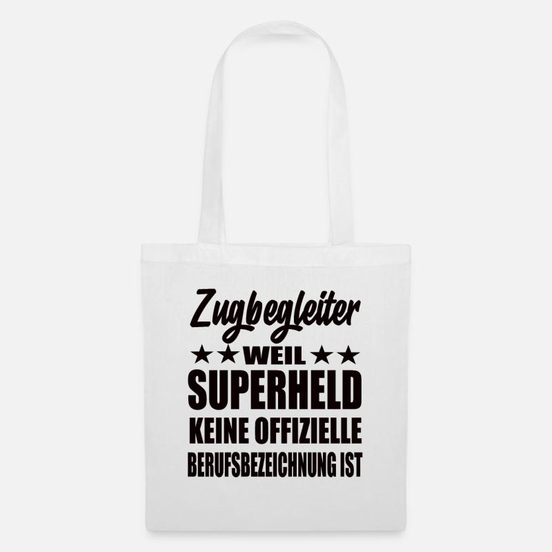 Zugbegleiter Superheld Spruch - Stoffbeutel - Weiß