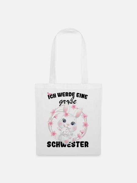 Ich Werde Eine Große Schwester 2025 - Stoffbeutel - Weiß