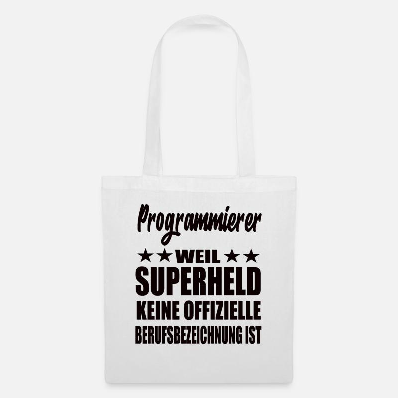 Programmierer Superheld Spruch - Stoffbeutel - Weiß