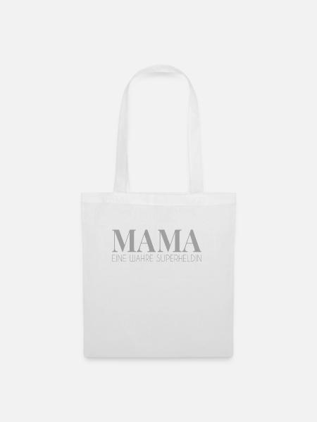 Mama Superheldin Spruch - Stoffbeutel - Weiß
