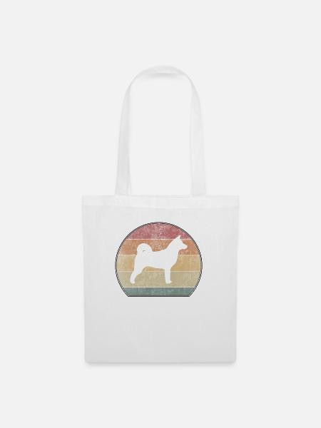 Retro Shiba Inu Sonnenuntergang - Stoffbeutel - Weiß
