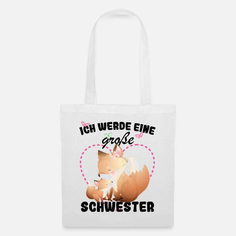 Ich Werde Eine Große Schwester 2025 - Stoffbeutel - Weiß