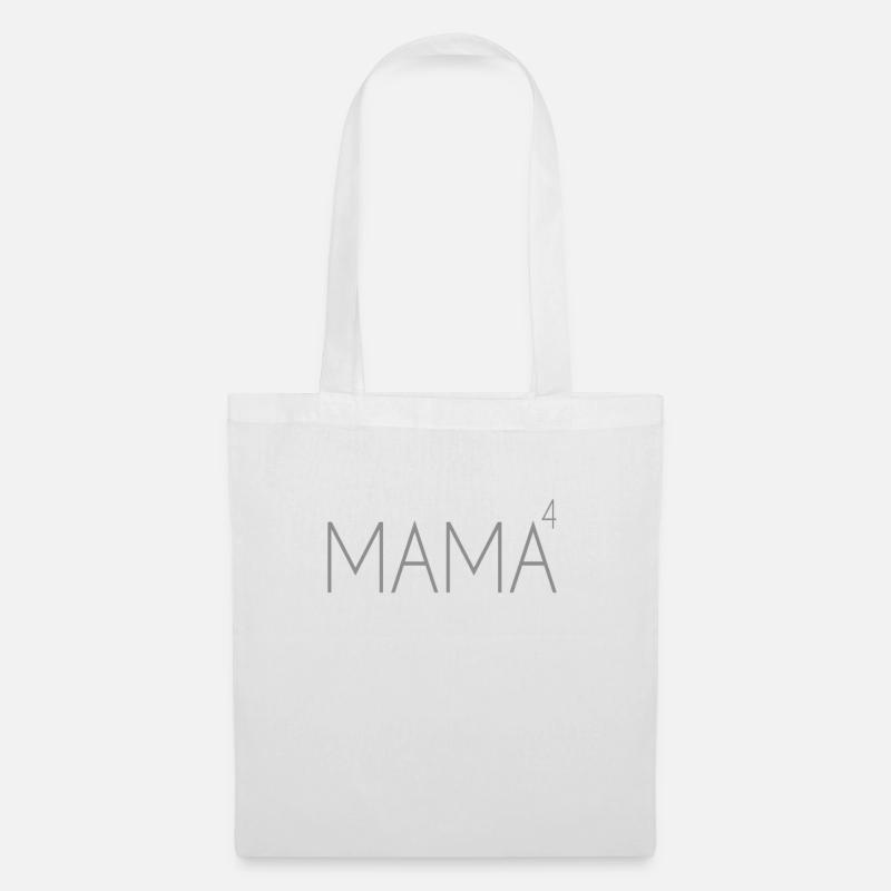 Mama von 4 Kindern - Stoffbeutel - Weiß