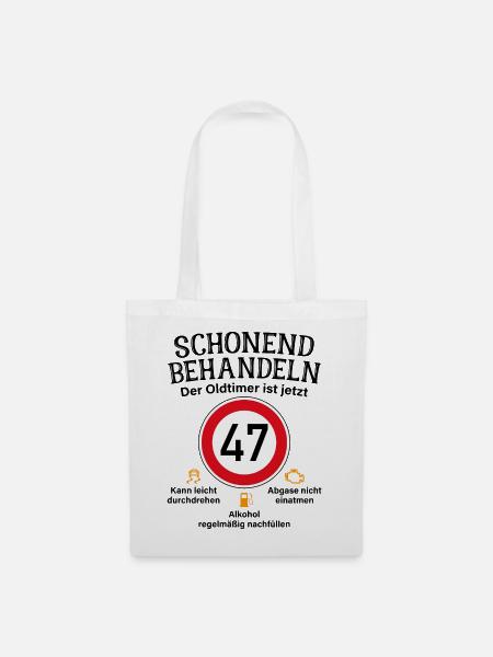 47. Geburtstag Schonend Behandeln Oldtimer Ist 47 - Stoffbeutel - Weiß
