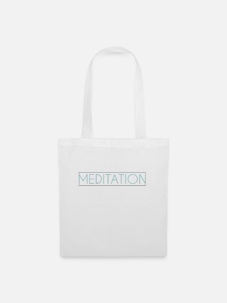 Meditation Schriftzug - Stoffbeutel - Weiß