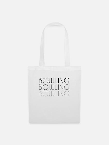 Bowling Schriftzug - Stoffbeutel - Weiß