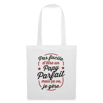 Papy parfait, je gère - Cadeau Humoristique Retra - Tote Bag - white - Front