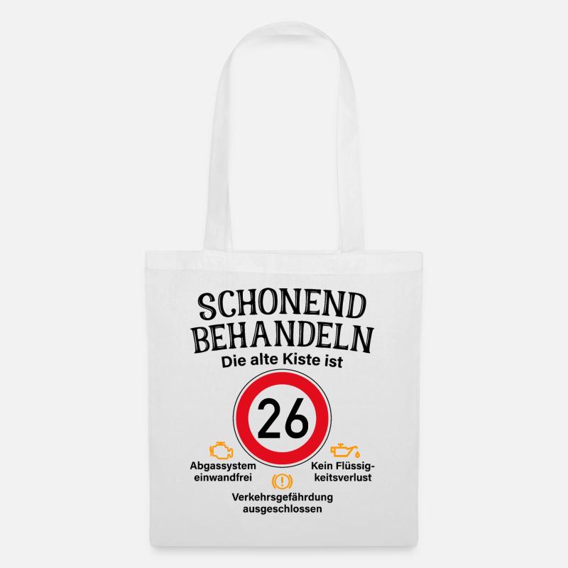 26. Geburtstag Schonend Behandeln 26 Alte Kiste 26 - Stoffbeutel - Weiß