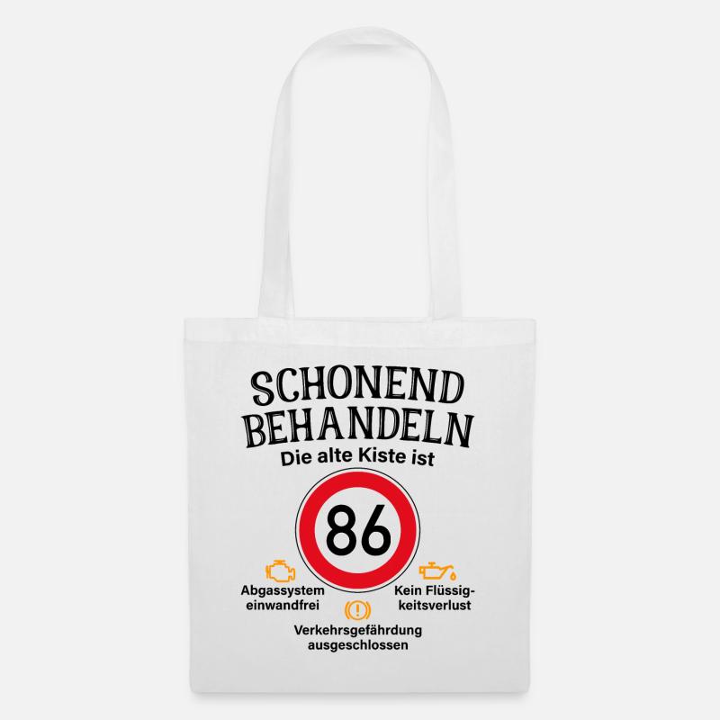 86. Geburtstag Schonend Behandeln 86 Alte Kiste 86 - Stoffbeutel - Weiß