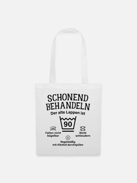 90. Geburtstag Schonend Behandeln Alte Lappen 90 - Stoffbeutel - Weiß