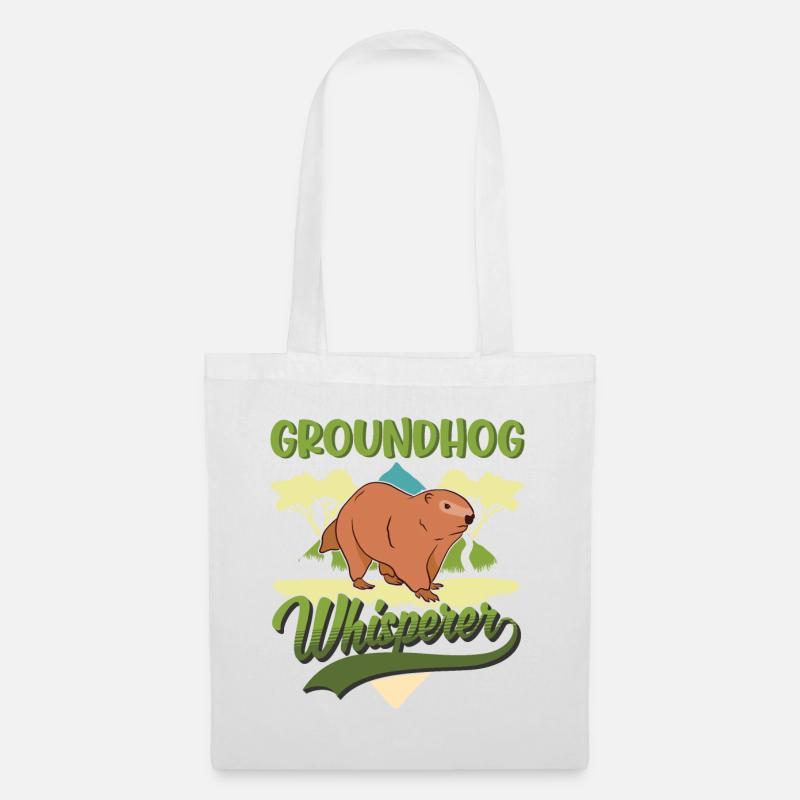 Murmeltier Flüsterer Groundhog Waldmurmeltier - Stoffbeutel - Weiß
