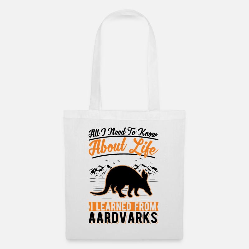 Erdferkel Geschenk Aardvark - Stoffbeutel - Weiß
