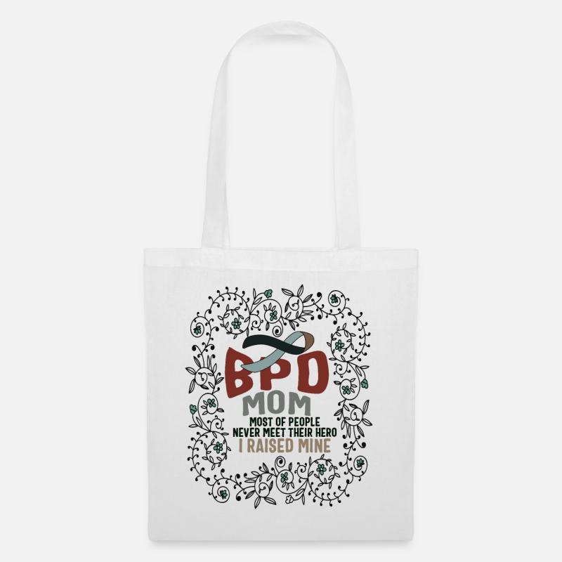 Borderline-Persönlichkeitsstörungs-T-Shirt, BPS-Mutter - Stoffbeutel - Weiß