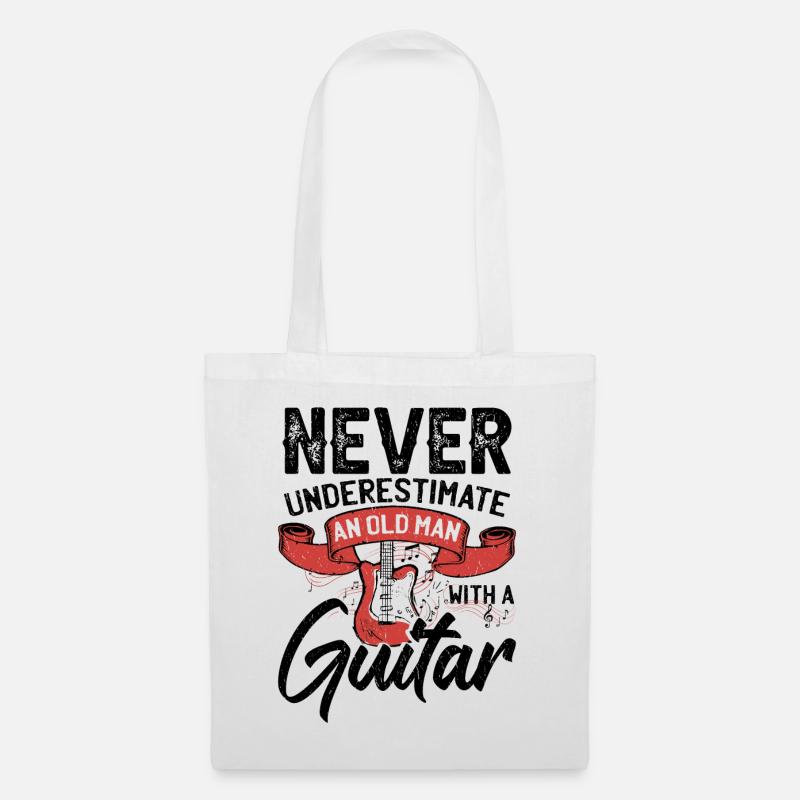 Unterschätze niemals einen alten Mann mit einer Gitarre - Stoffbeutel - Weiß