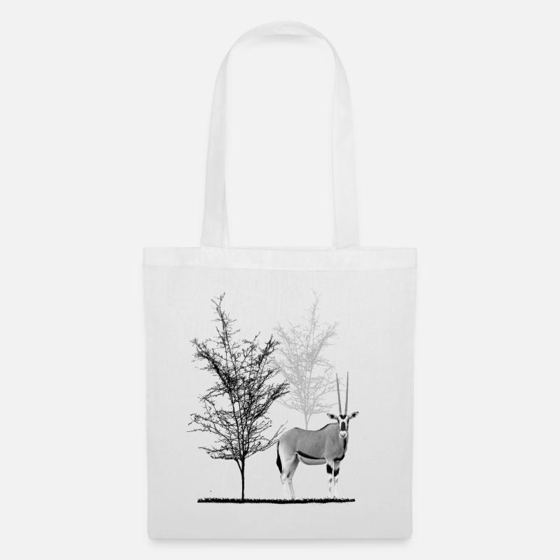 Oryx mit Bäume - Antilope in Afrika - Stoffbeutel - Weiß