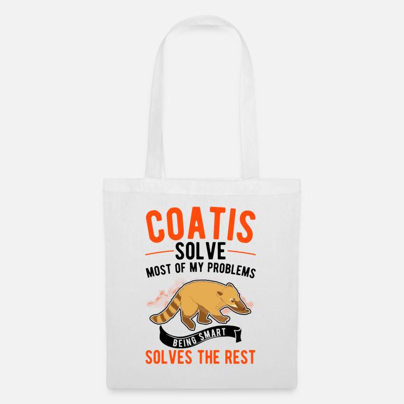 Nasenbär Geschenk Coati Rüsselbär - Stoffbeutel - Weiß