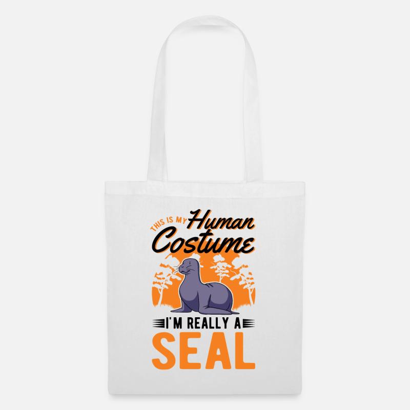 Seal Human Costume Robbe Halloween Seelöwe - Stoffbeutel - Weiß
