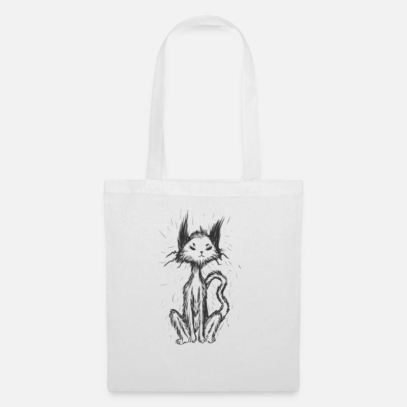Gothic Katze Grusel Melancholie - Stoffbeutel - Weiß