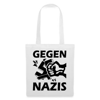 Gegen nazis faust Punch hakenkreuz - Stoffbeutel - Weiß - Vorne