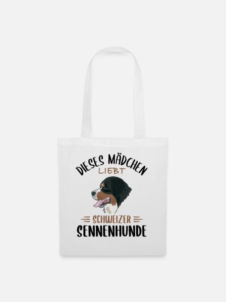 Berner Sennenhunde: Schweizer Canin-Liebhaber - Stoffbeutel - Weiß