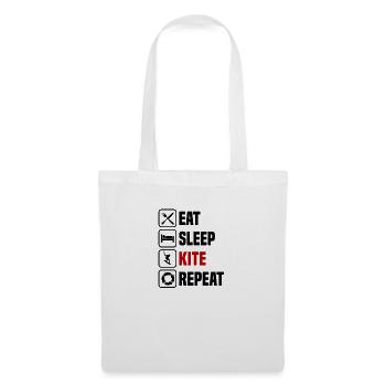 Manger, dormir, faire du kite, répéter - Sac en tissu - blanc - Devant