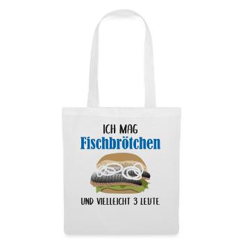 Fischbrötchen & 3 Leute - Soziale Diät Geschenk - Stoffbeutel - Weiß - Vorne