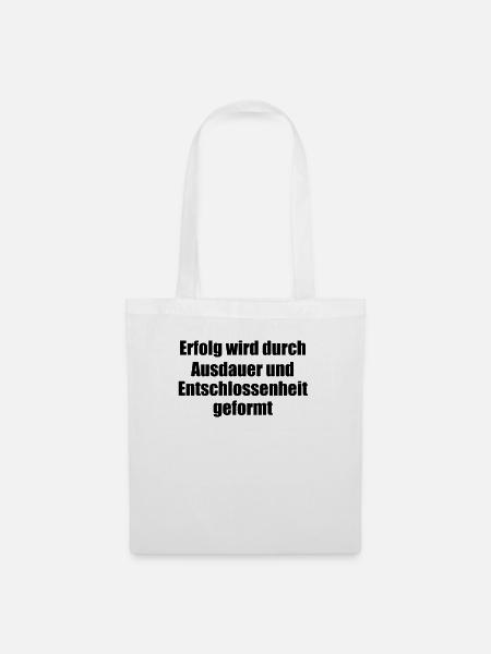 Fitness - Erfolg wird durch Ausdauer und - Stoffbeutel - Weiß