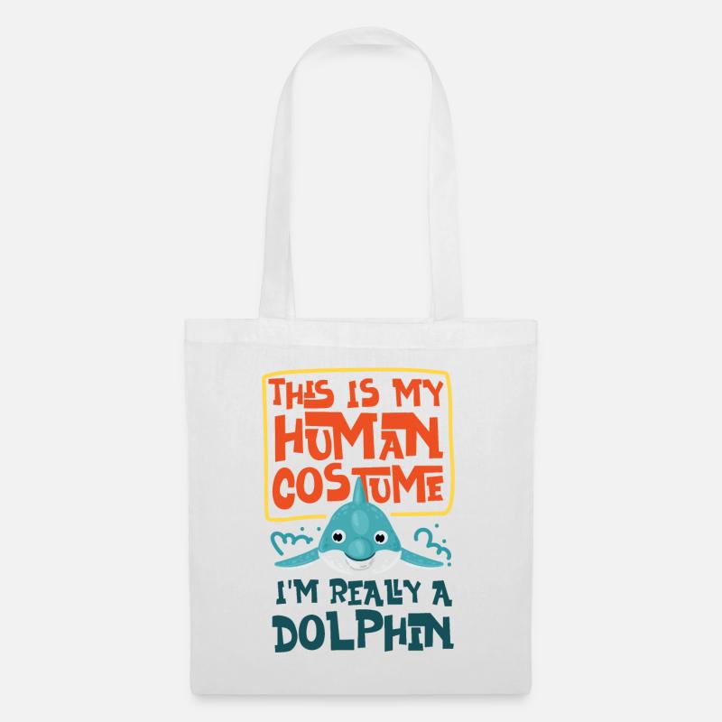 Dolphin This Is My Human Costume - Stoffbeutel - Weiß
